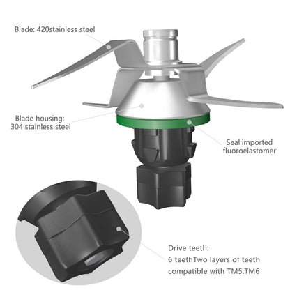Couteau Lame de Rechange pour Thermomix TM5 Et TM6 TM31 de Vorwerk, Lame pour Robot Thermomix Vorwerk TM5 et TM6