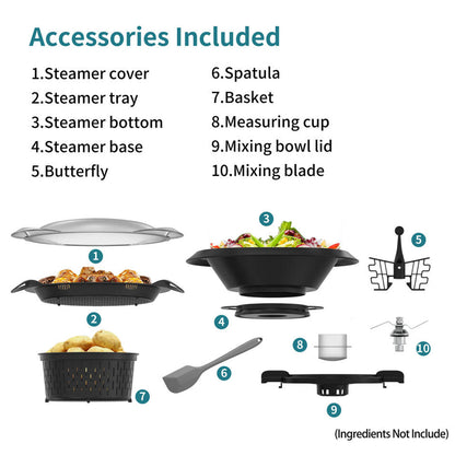 Robot de cuisine multifonction / acier inoxydable / WLAN / 12 vitesses / 37°c - 160°c / Programmable / recettes préinstallées / agitateur