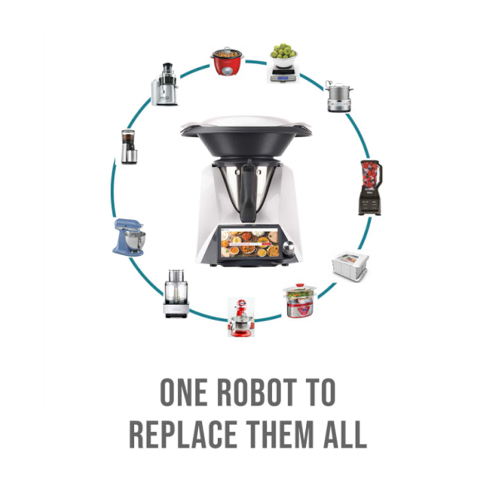 Robot de cuisine multifonction / acier inoxydable / WLAN / 12 vitesses / 37°c - 160°c / Programmable / recettes préinstallées / agitateur